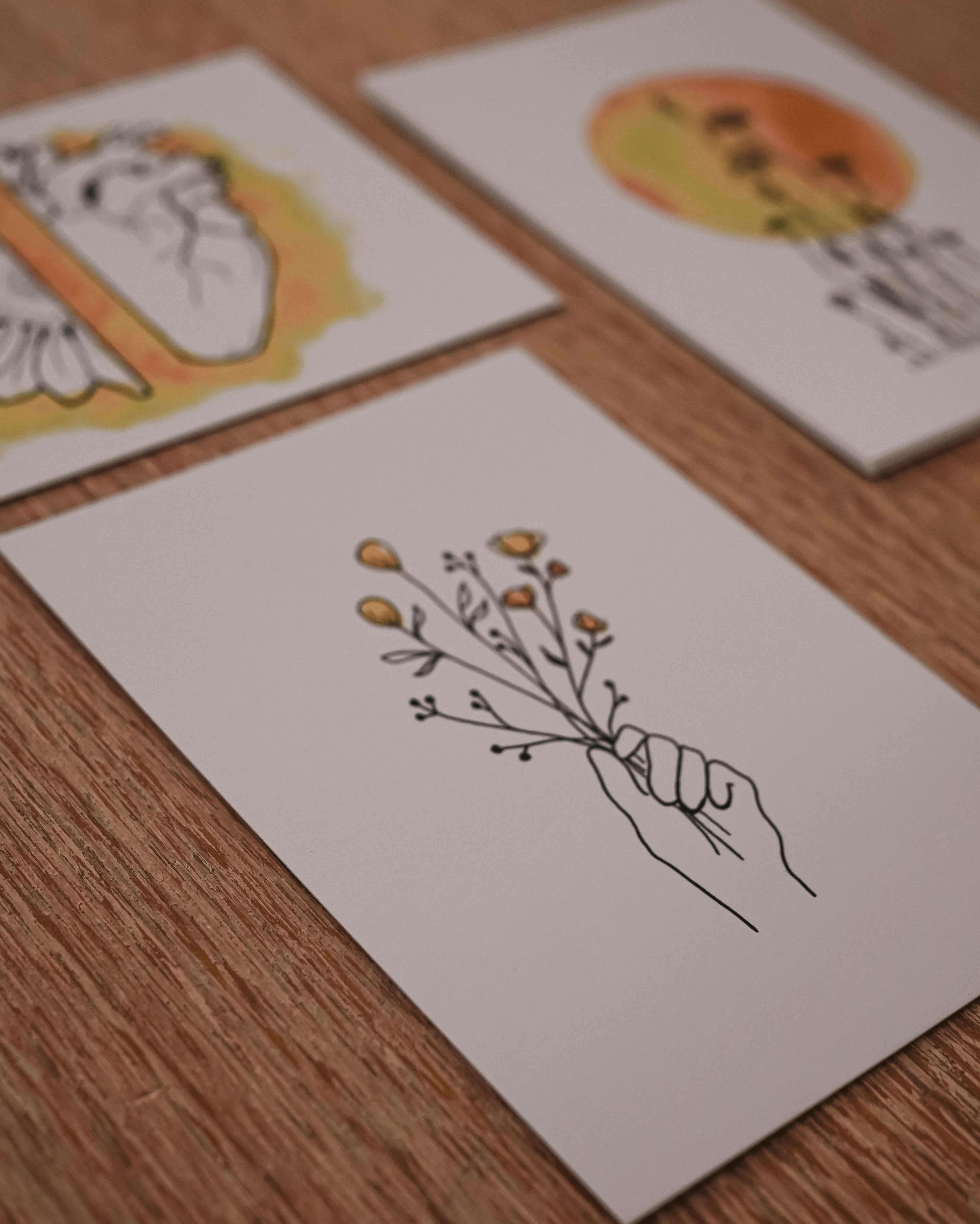 Postkarten-Set zu "Weil Sonnenblumen auch im  Winter blühen"